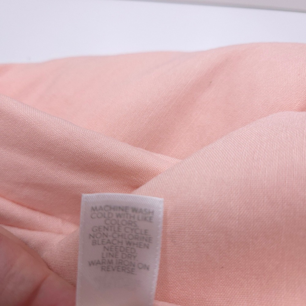J.Jill Linen Stretch Pants Women Size M Peach Pull-On Side Slit Trousers - Picture 7 of 9